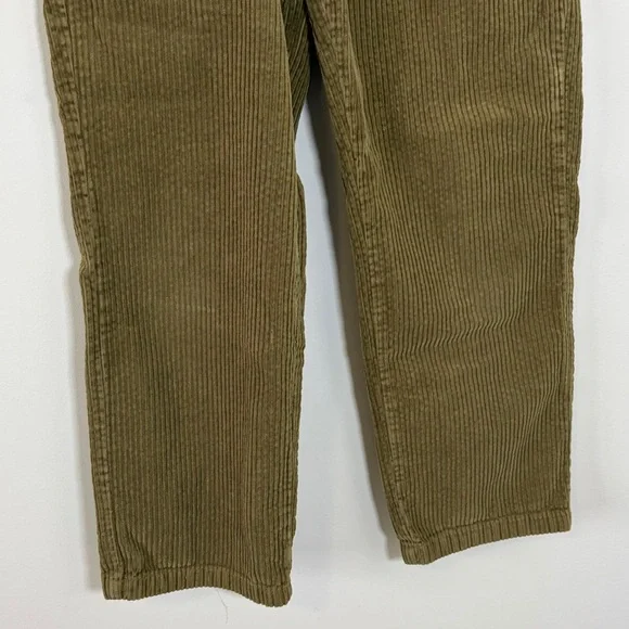 ALEX MILL Neil Cotton Corduroy Straight Leg Pants Olive Green Adjustable Waist 4 - Picture 5 of 15